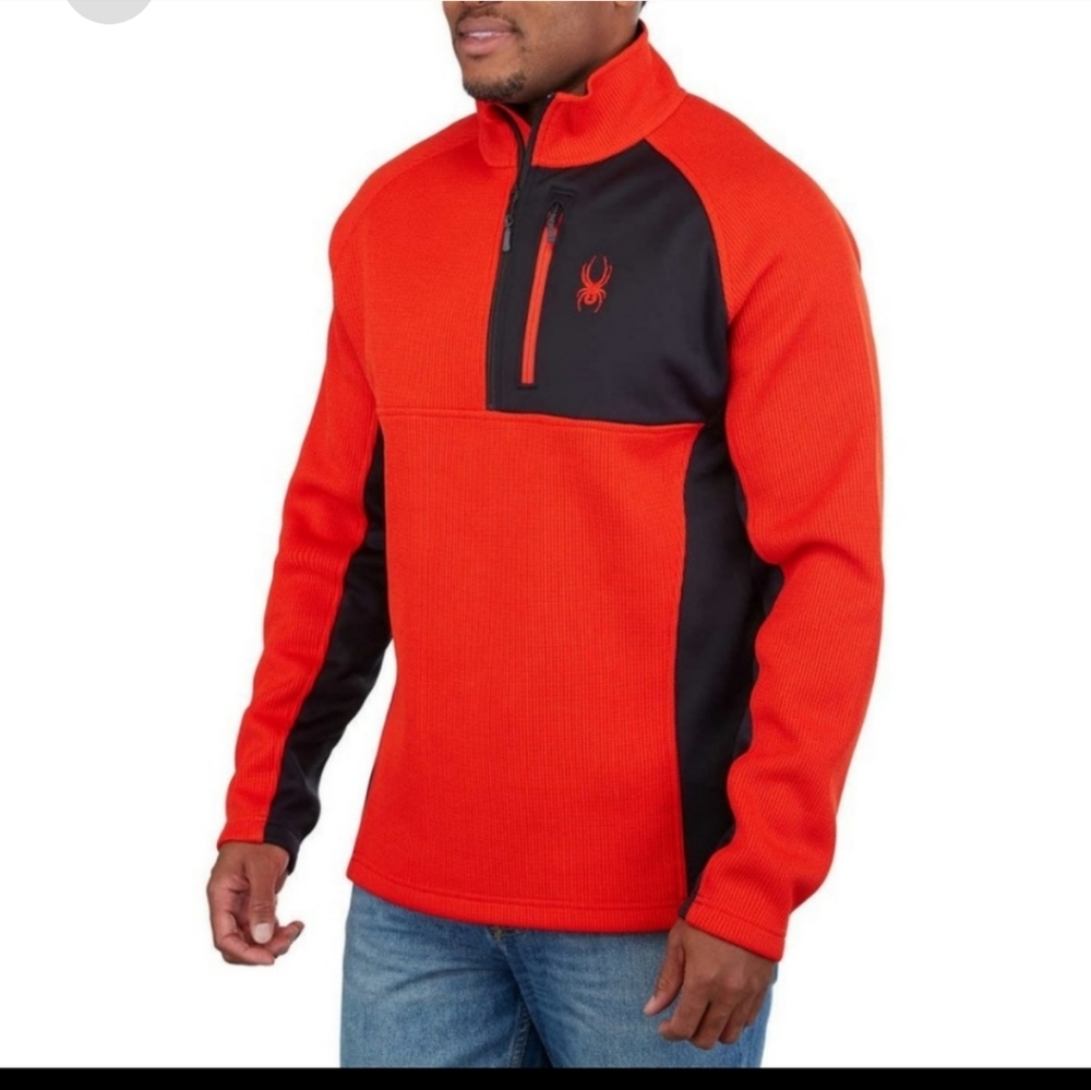 Spyder Men’s Gait Half Zip Jacket red nwt - Picture 3 of 9